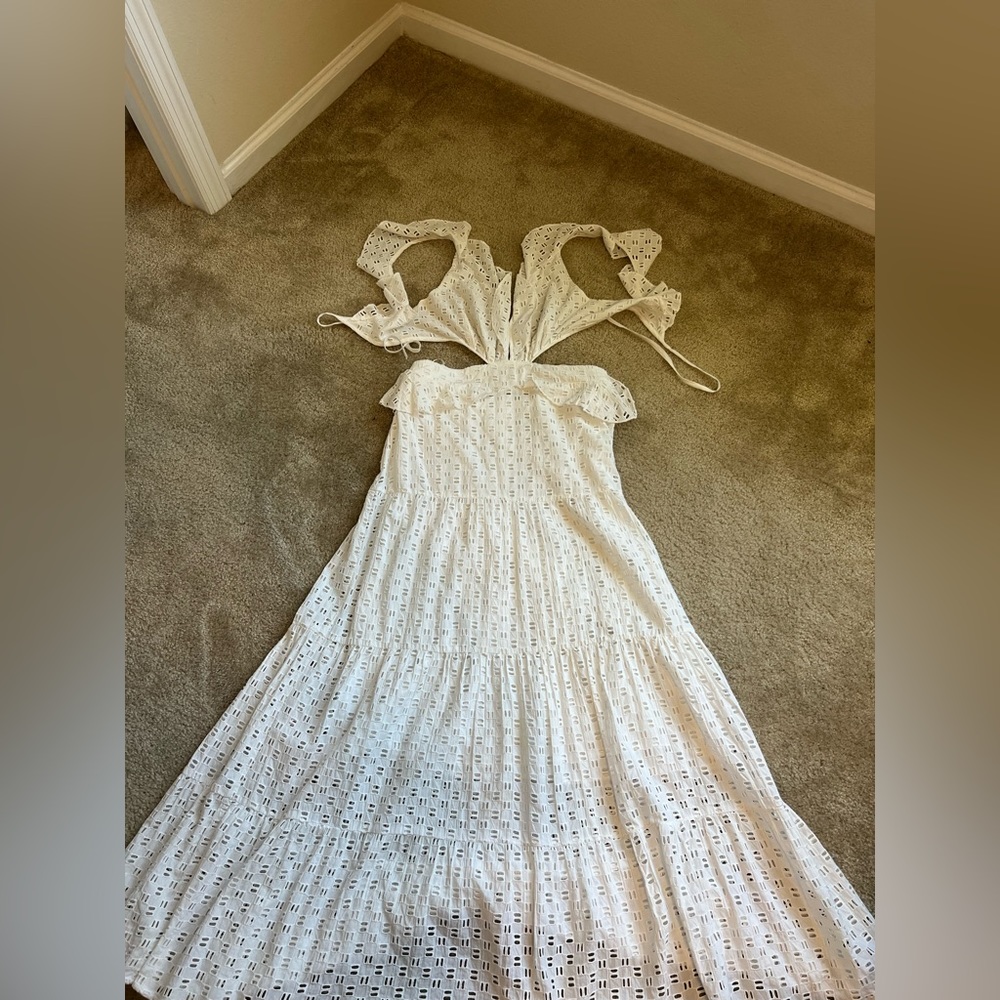 Karina Grimaldi White Summer Cutout Dress